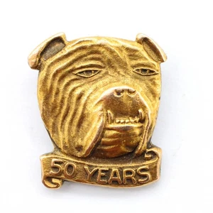 VTG 1950 Mack Trucks Bulldog 50th Anniversary Golden Jubilee Screw Back Pin RARE - Picture 1 of 3