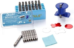 BESTNULE Metal Stamping Kit, Number and Letter Stamp Set (A-Z, 0-9 &, 4mm - Picture 1 of 8