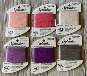 Lot of 6 Needlepoint/Embroidery THREAD RAINBOW GALLERY Splendor 12 ply silk - Picture 1 of 4