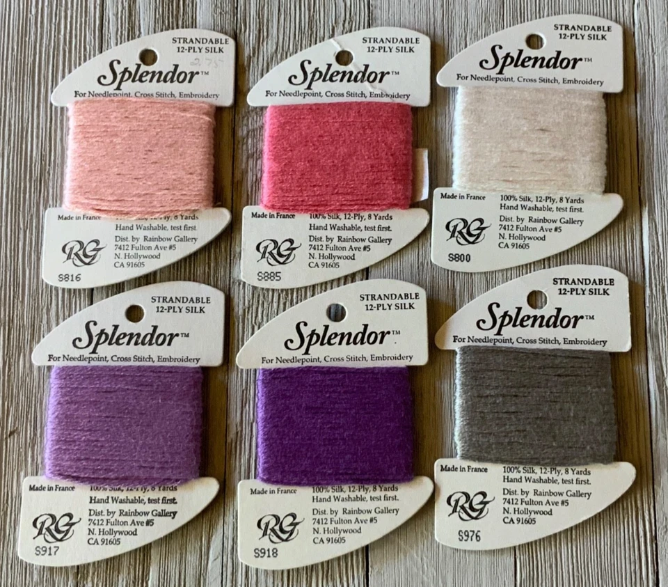 Lot of 6 Needlepoint/Embroidery THREAD RAINBOW GALLERY Splendor 12 ply silk - Image 1 of 4