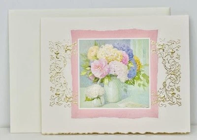 CAROL'S ROSE GARDEN Bouquet SINGLE Note Card PETER MCGOWAN C. WILSON FINE ARTS - Image 1 of 2