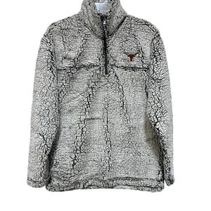 G-III 4her Carl Banks Womens SM Austin Longhorns UT 1/4 Zip Gray Sherpa Jacket - Picture 1 of 7