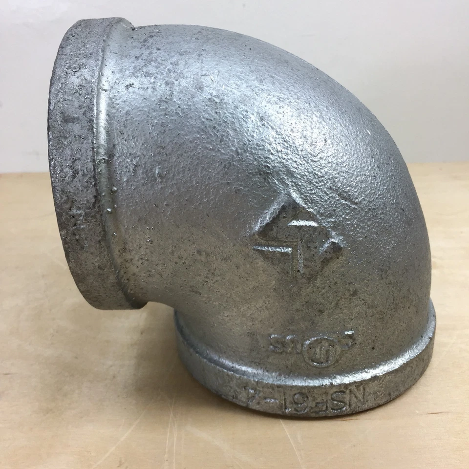  GALVNIZED 3" FNPT 90 DEGREE ELBOW2WE85  (NSF 61-4) - Image 1 of 4