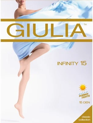Giulia INFINITY 15 Denier Sheer to Waist Summer Tights Silk Matte Sandal Toe - Image 1 of 3