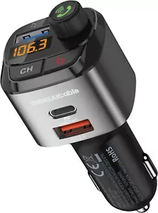 Bluetooth FM Transmitter Auto Radio Adapter, Auto Ladegerät mit - Bild 1 von 7