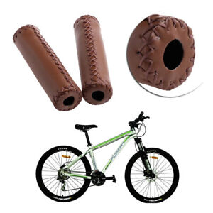 Bicycle Grips Bicycle Handlebar Grips Retro Cycling Grip Leather Bicycle Grips