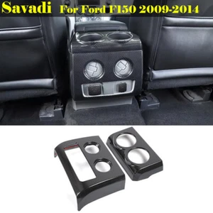 black Armrest + Rear Cup Holder Trim Cover Kits For Ford F150 Raptor 2009-2014 - Picture 1 of 13