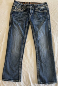 WOMENS ROCK REVIVAL SIZE 29 “ SERENA “ LOW RISE DENIM CAPRI JEANS - Picture 1 of 5