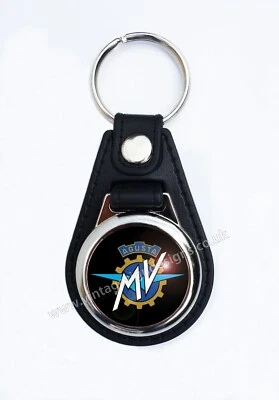 CHAPTER-EIGHT MV MOTORCYCLE FAUX LEATHER KEY RING / KEY FOB..CLASSIC ITALIAN MOTORCYCLE