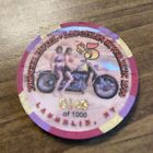 $5 pioneer 2 woman on motorcycle casino chip  laughlin nevada obsolete