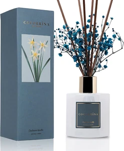 Premium Reed Diffuser Set with Preserved Baby'S Breath & Cotton Stick Cashmere V - Picture 1 of 12