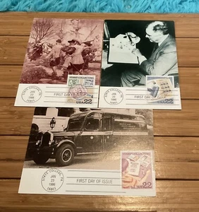Lot Of Three 22 Cent First Day Issue Postcards From State College Pa Jan 23 1986 - Picture 1 of 4