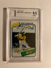 1980 Topps Rickey Henderson #482 Rookie Card  Beckett 6.5 EX-MT+
