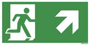 Fluchtweg Notausgang Schild Aufkleber nachleuchtend ASR Pfeil rechts aufwärts - Bild 1 von 1