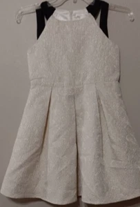 The Children's Place Girls Dress Size 8 Lined Brocade Cream Gold Sleeveless A Ln - Picture 1 of 10
