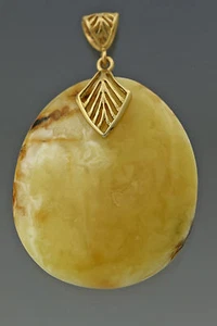 White Butter Genuine BALTIC AMBER Silver Gold Plated Pendant 13.7g p160628-6 - Picture 1 of 3