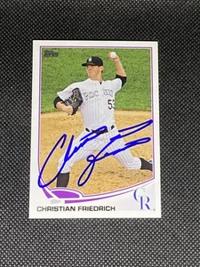 Christian Friedrich Colorado Rockies Signed Auto 2013 Topps Card #US102 ~ COA - Imagen 1 de 3