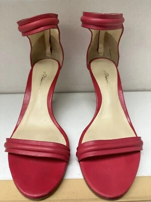 3.1 Phillip Lim Martini Mid-Heel Sandal, Raspberry Red Size 38 - Image 1 of 4