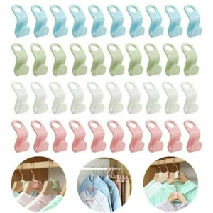 10/50pc Clothes Hanger Connector Hooks Closet Hanger Organizer Space-saving Clip - Picture 1 of 14