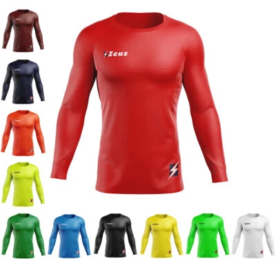 Maglia Termica Maglietta Aderente Calcio Calcetto Rugby Manica Lunga Zeus Fisico