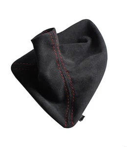 PARA BMW SERIE 1 E81 E82 E87 E88 ALCANTARA BOLSA DE CAMBIO + MARCO COSTURA ROJO - Imagen 1 de 2