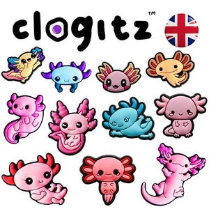 Cute Axolotl 🦎 Shoe Charms for Crocs CLOGITZ UK 🇬🇧 - Picture 1 of 12