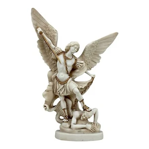 Saint St Michael Archangel Defeated Lucifer Greek Grey Patina Statue Sculpture - Picture 1 of 10