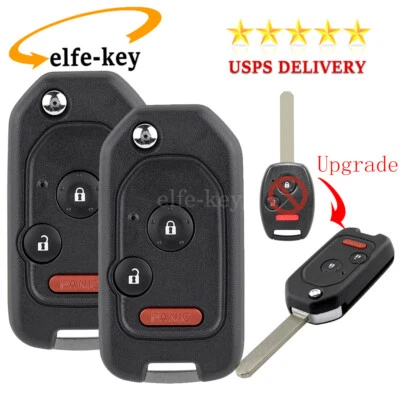 Carcasa 2 2B Mando a Distancia Abatible Llavero para Honda CR-V Civic Fit Ridgeline 2006-2013 Foto 1 de 4