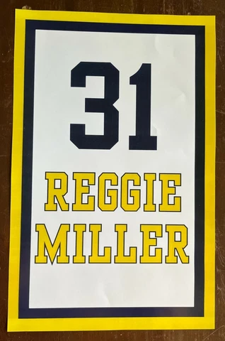 INDIANA PACERS REGGIE MILLER 'JERSEY RETIREMENT BANNER' POSTER - RARE Cover