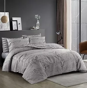 GREY DUVET COVER 100% EGYPTIAN COTTON QUILT COVERS BEDDING SETS DOUBLE KING SIZE - Picture 1 of 1