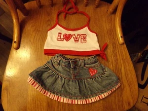 FÜR Puppe oder BÄR Liebe Oberteil mit Rock Build a Bear - Bild 1 von 3