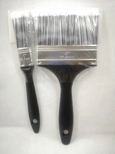 2 pk Black Wall Brush Shed Fence Multipurpose Wide Paint Wood Decking Garden 4" - Picture 1 of 5