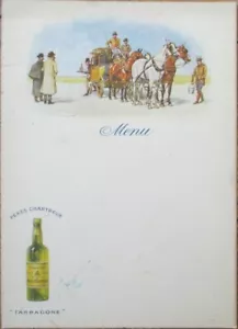 Chartreuse 1930s French Advertising Menu, Peres Chartreux, Tarragone, Carriage - Picture 1 of 1