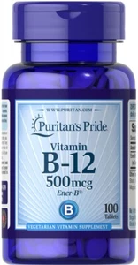 Puritan's Pride Vitamin B-12 500 mcg  - 100  tablets - Picture 1 of 1