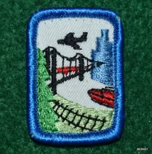 INSIGNIA DE INTERÉS NIÑA SCOUT - AZUL - 1980 - VIAJE - ENVÍO GRATUITO - Imagen 1 de 2