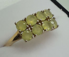 9ct Yellow Gold 8 stone Yellow Green gemstone Ring Size R Weight 2.31 grams 
