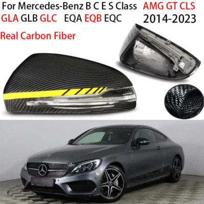 Чехлы на зеркала из углеродного волокна для Mercedes Benz B C E класса S AMG GT CLS GLA B C - Изображение 1 из 4