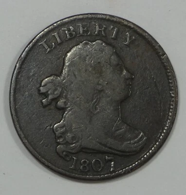 1807 Draped Bust Half Cent FINE 1/2c - Image 1 of 4