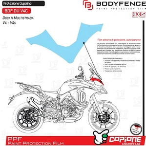 Protezione cupolino DUCATI MULTISTRADA V4 V4s antigraffio in PPF BDF DU V4C - Picture 1 of 1