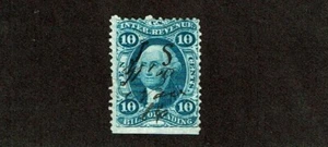 1862-71 Revenue First Issue Wash.10c Blue BILL OF LADING Sc#R32c Pen Cancel - Picture 1 of 1