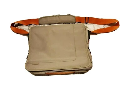 Bolsa de ombro Targus bronzeada para laptop bolsa carteiro excelente estado  - Imagem 1 de 4