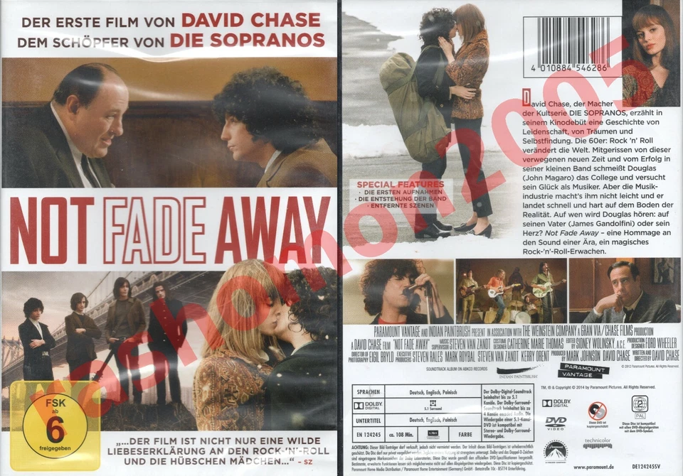 DVD NOT FADE AWAY 2012 John Magaro James Gandolfini David Chase Region 2 PAL NEW - Image 1 of 1