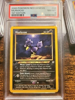 Pokémon Neo Genesis Murkrow 1st Edition 24/111 PSA 8 - Image 1 of 2