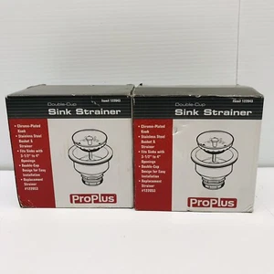 LOT OF 2 PROPLUS 122043 DOUBLE-CUP SINK STRAINER, STAINLESS STEEL BASKET, CHROME - Bild 1 von 6