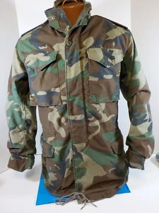 Vtg. 80's US Army John Ownbey Co. Cold Weather Woodland Camo Jacket Size Sm-Long - Picture 1 of 12