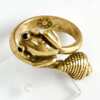Anillo Ajustable Caracol Rana Latón Crewcuts Vintage Vacaciones Viaje Accesorio Regalo Foto 1 de 4