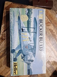 Heller 1:72 Bucker Bu 133 Jungmeister Model Kit Bi-Plane Trainer Vintage NEW - Picture 1 of 6