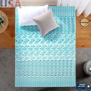 Grüntee Gel Memory Foam Matratzenauflage Zonenstütze antimikrobieller Komfort USA - Bild 1 von 33