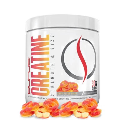 Purus Labs Peach Rings Creatine Monohydrate - Boost Muscle, Power Strength 30srv - Image 1 of 4