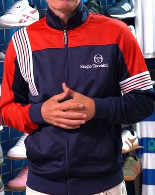 Sergio Tacchini Wilander Track Top Navy Red - Image 1 of 4